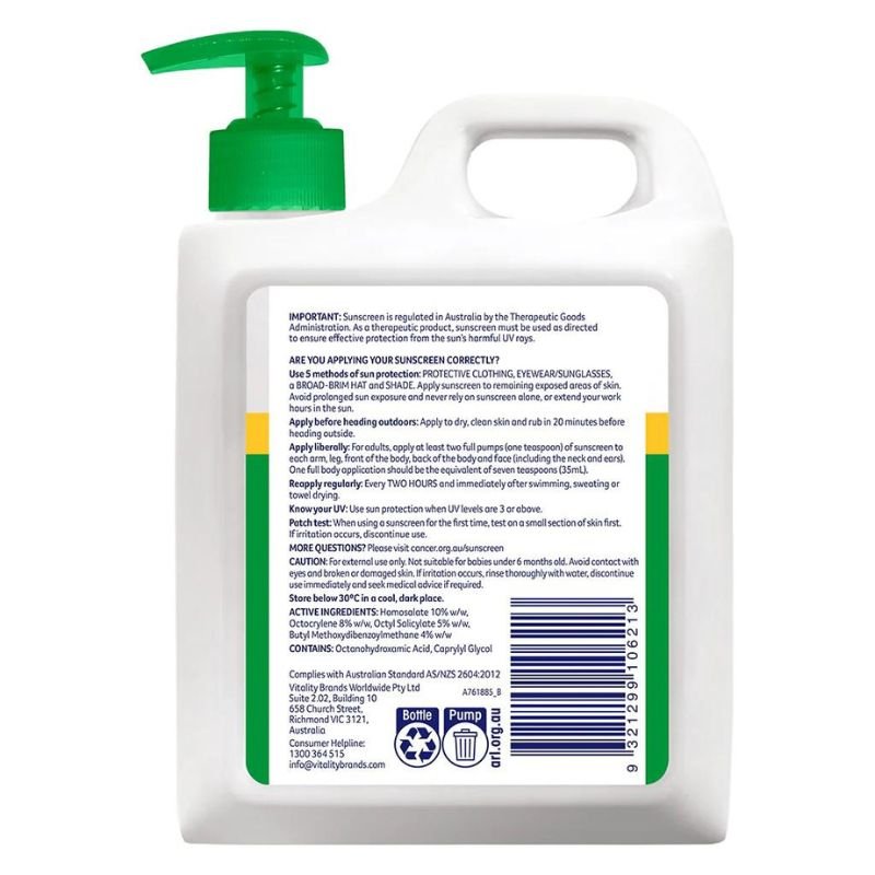 [Expiry: 06/2026] Cancer Council SPF 50+ Work 1 Litre