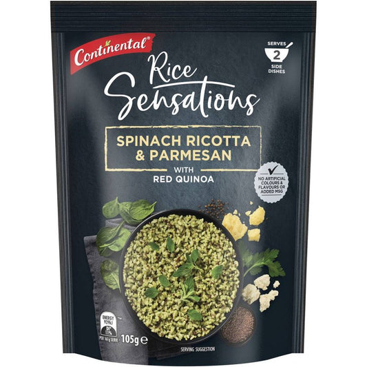 [CLEARANCE EXPIRY: 24/04/2024] Continental Rice Sensations Spinach Ricotta & Parmesan with Red Quinoa 105g