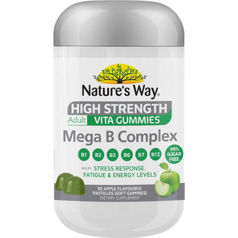 [Expiry: 06/2025] Nature’s Way High Strength Adult Vita Mega B Complex 50 Gummies