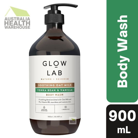 [Expiry: 01/2026] Glow Lab Soothing Oat Milk Tonka Bean & Vanilla Body Wash 900mL