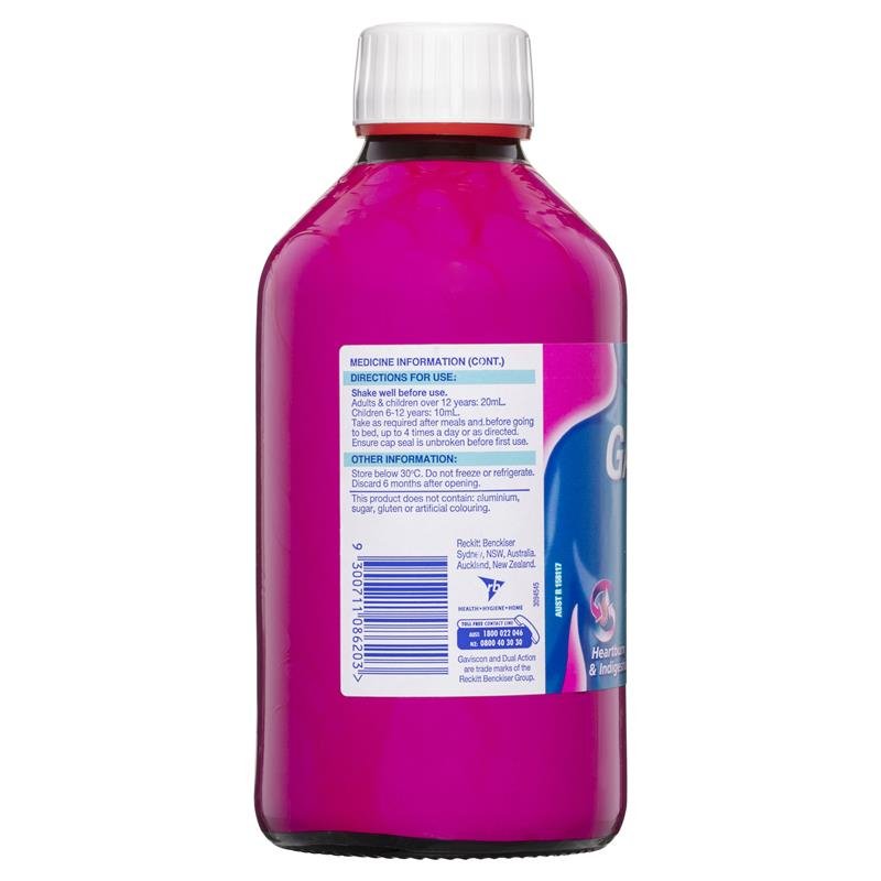 [Expiry: 01/2026] Gaviscon Liquid Dual Action Peppermint 600mL