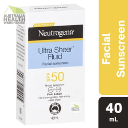 [Expiry: 11/2025] Neutrogena Ultra Sheer Fluid Facial Sunscreen SPF 50 40mL