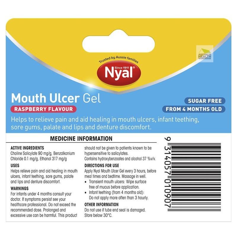 [Expiry: 08/2026] Nyal Mouth Ulcer Gel 10g