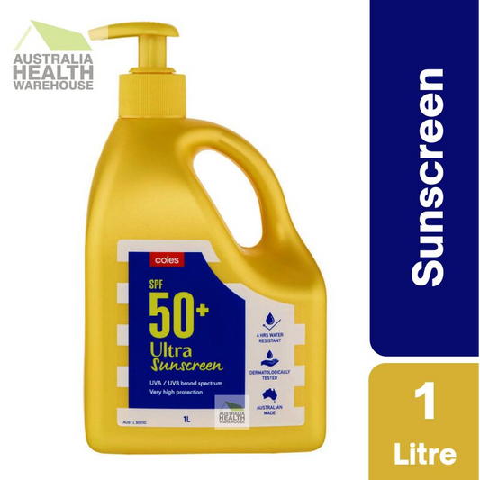 [Expiry: 09/2026] Coles SPF 50+ Ultra Sunscreen Pump 1 Litre