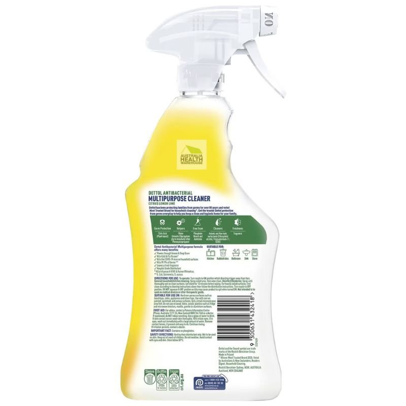 [Expiry: 04/2025] Dettol Antibacterial Multipurpose Cleaner Hospital Grade Disinfectant Trigger Spray Citrus Lemon Lime 750mL