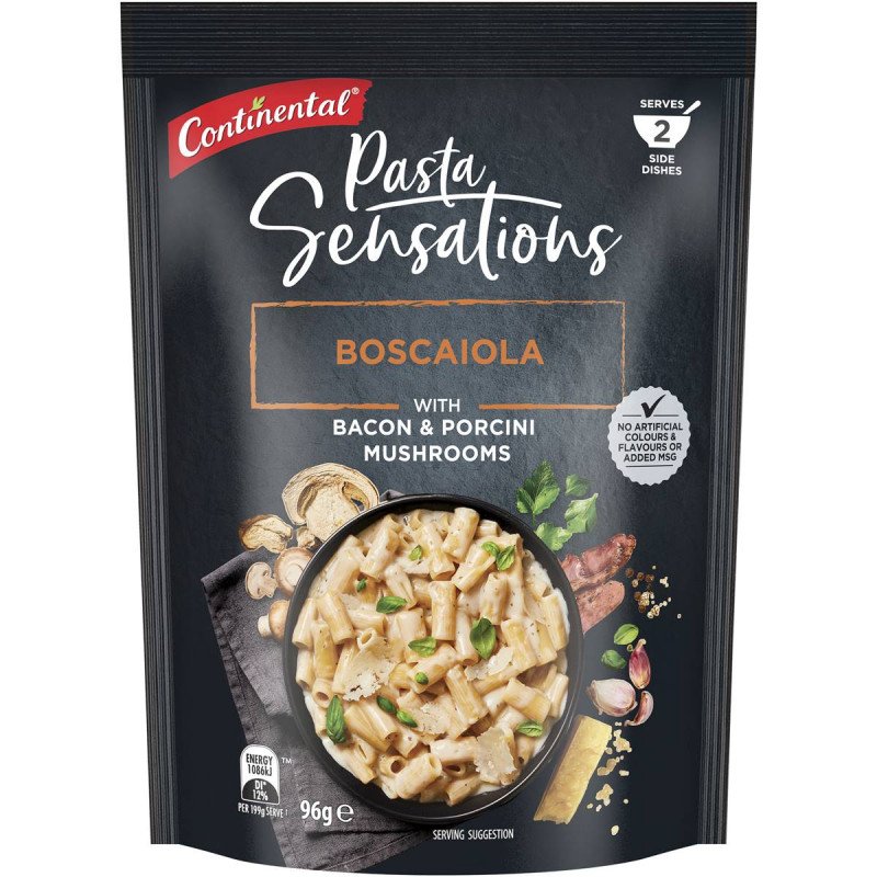 Continental Pasta Sensations Boscaiola with Bacon & Porcini Mushrooms 96g [15 February 2025]