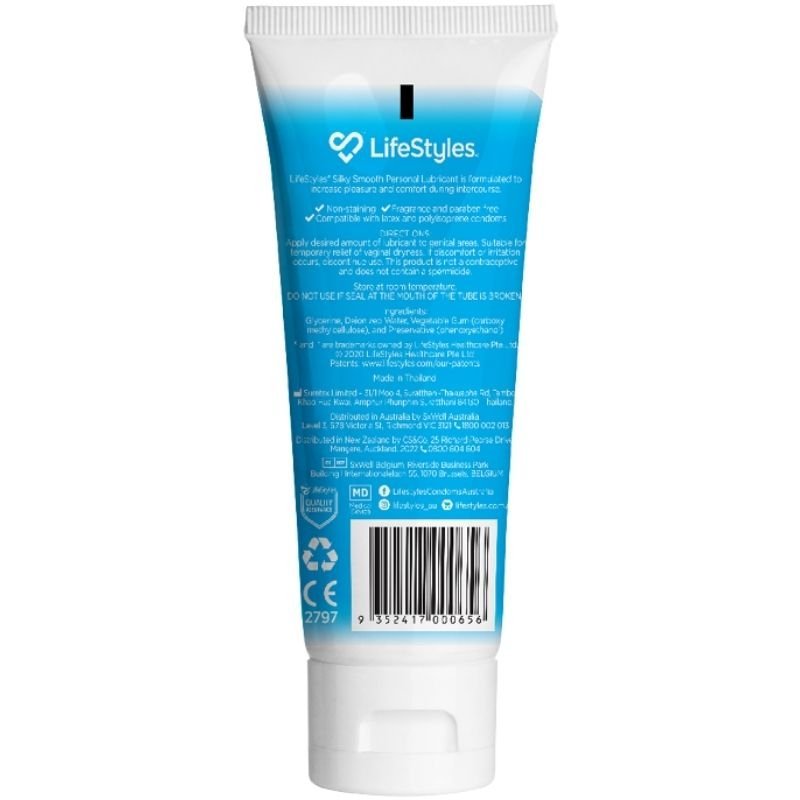 [Expiry: 04/2027] Ansell LifeStyles Silky Smooth Water-Based Lubricant 100g