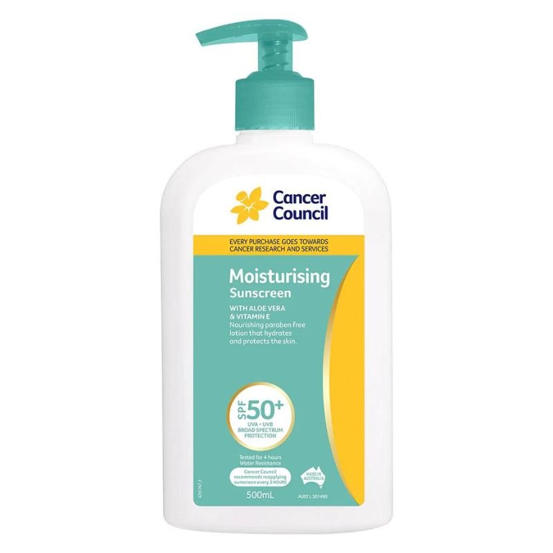 [Expiry: 07/2026] Cancer Council Moisturising Pump Sunscreen SPF 50+ 500mL