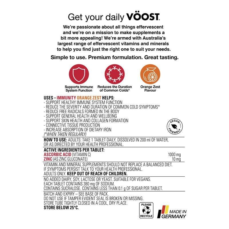 [Expiry: 04/2025] Voost Immunity Orange Zest Effervescent 60 Tablets