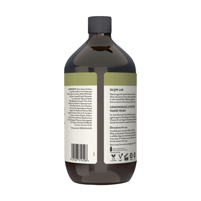 [Expiry: 03/2026] Glow Lab Lemongrass & Vetiver Hand Wash Anitbacterial Refill 900mL