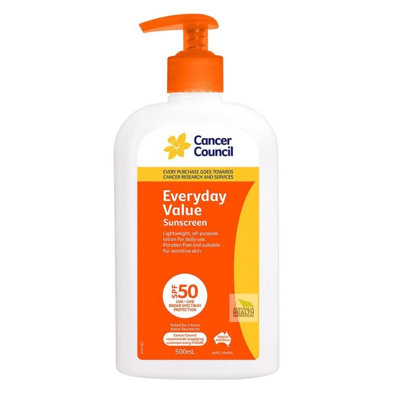 [Expiry: 06/2026] Cancer Council Everyday Value Sunscreen SPF 50 500mL