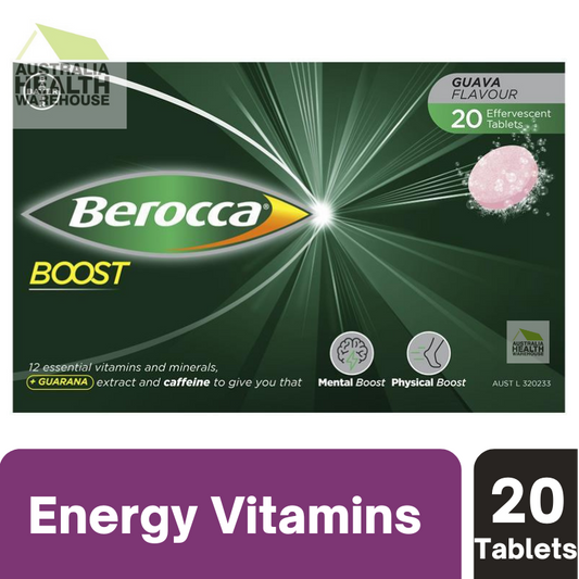 [Expiry: 06/2026] Berocca Boost Energy Vitamin With Guarana 20 Effervescent Tablets