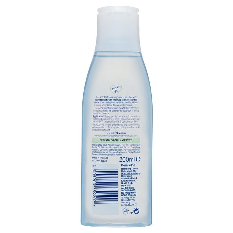 Nivea Refreshing Face Toner - Normal & Combination Skin 200mL