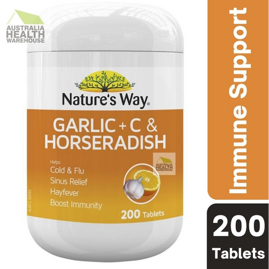 [Expiry: 09/2025] Nature's Way Garlic + C & Horseradish 200 Tablets