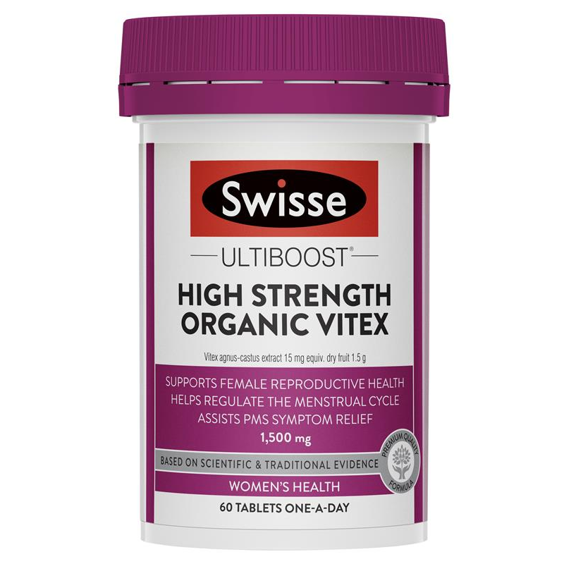 [Expiry: 02/2026] Swisse Ultiboost High Strength Organic Vitex 1500mg 60 Tablets