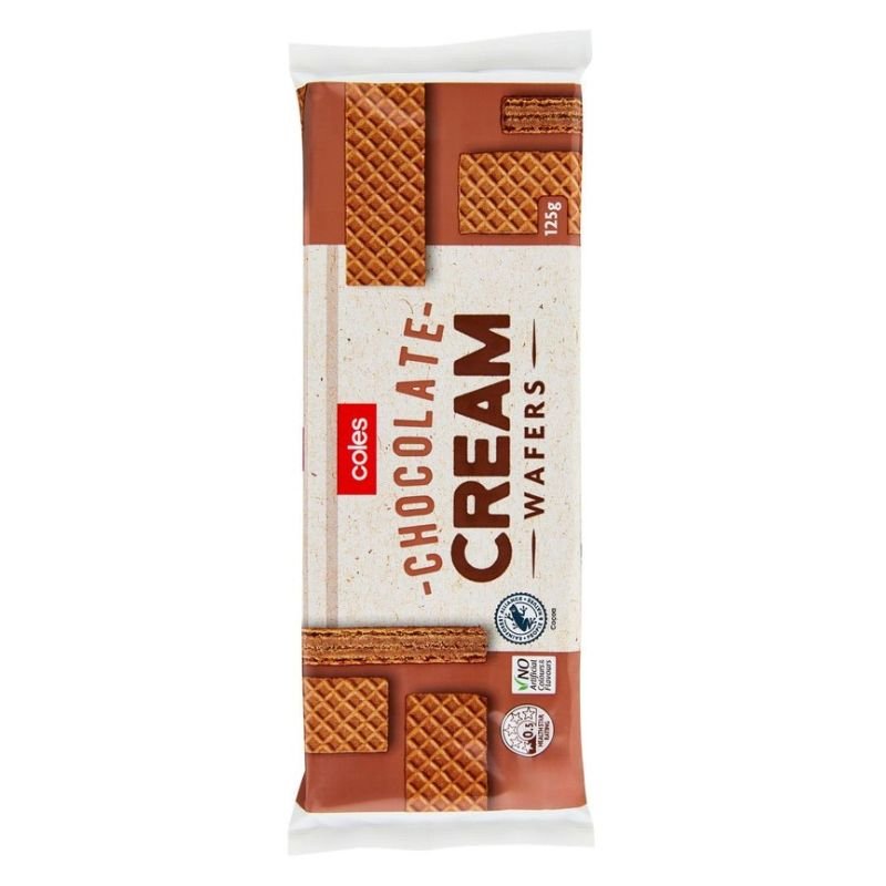 [Expiry: 25/05/2024] Coles Chocolate Cream Wafers 125g