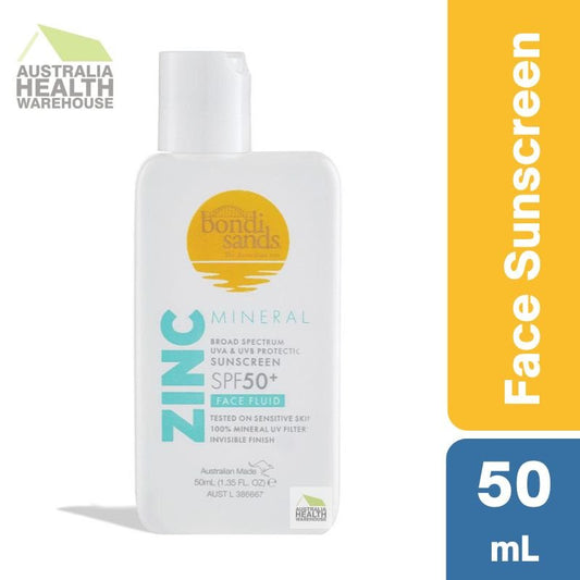 Bondi Sands Zinc Mineral Sunscreen SPF 50+ Face Fluid 50mL August 2025