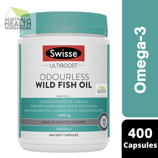 [Expiry: 07/2026] Swisse Ultiboost Odourless Wild Fish Oil 1000mg 400 Capsules