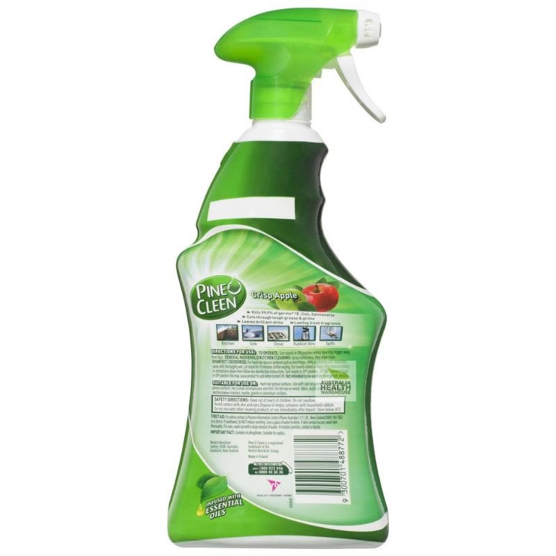 Pine O Cleen Hospital Grade Disinfectant Multipurpose Trigger Spray Apple 750mL February 2025