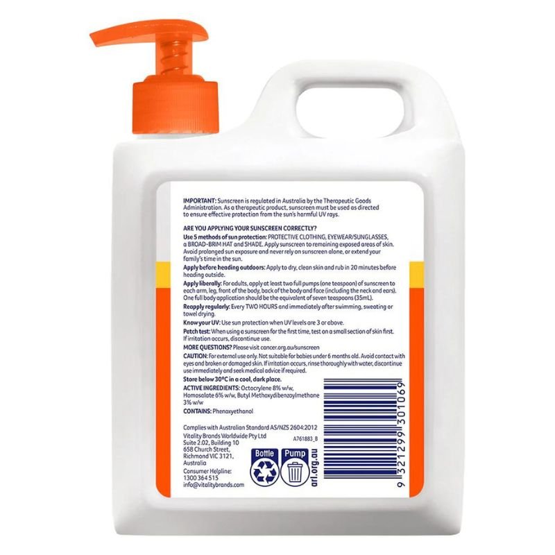 [Expiry: 07/2026] Cancer Council Everyday Value Sunscreen SPF 50 1 Litre