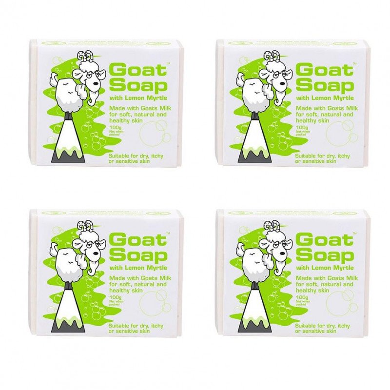 Goat Soap with Lemon Myrtle Value Pack (4 x 100g Soap Bars)