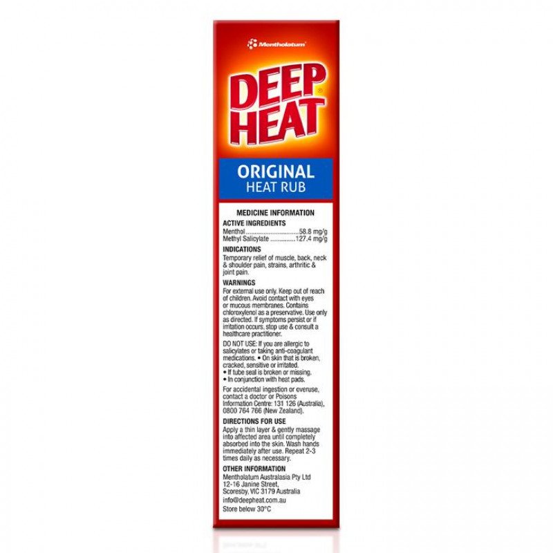 [Expiry: 10/2026] Deep Heat Original Heat Rub 140g