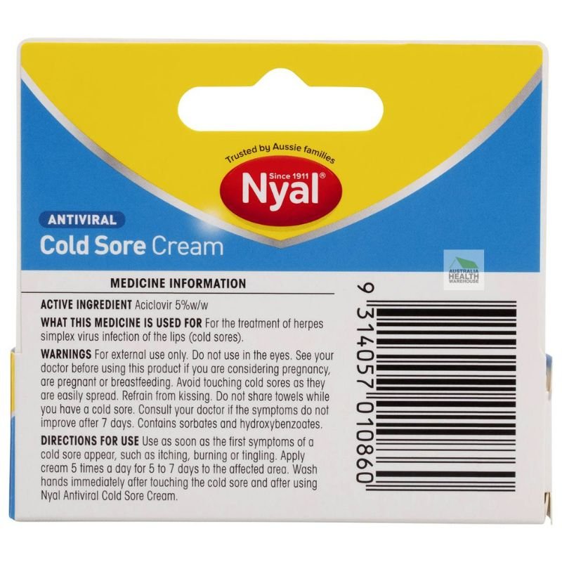 [Expiry: 11/2025] Nyal Antiviral Cold Sore Cream 5g