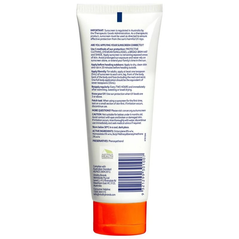 [Expiry: 09/2026] Cancer Council Everyday Value Sunscreen SPF 50 Tube 110mL