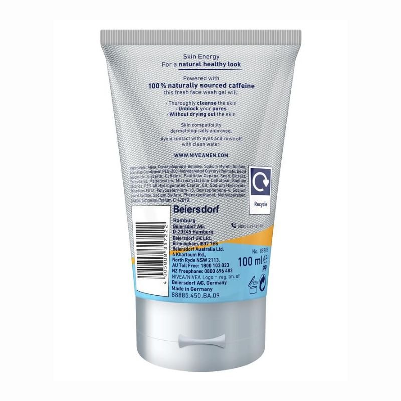 Nivea Men Skin Energy Face Wash Gel 100mL