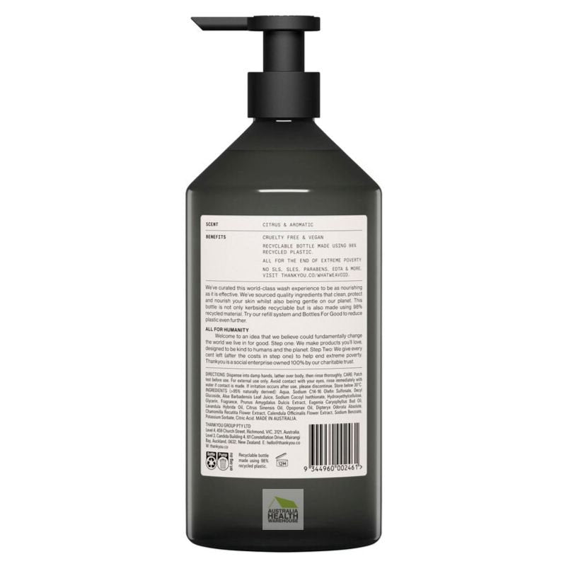 Thankyou Botanical Sweet Orange & Almond Body Wash 1 Litre