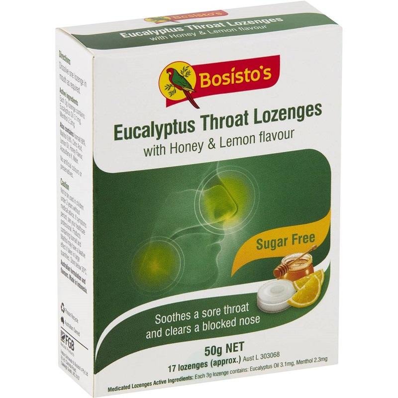 [Expiry: 10/2025] Bosisto's Sugar Free Eucalyptus 17 Throat Lozenges 50g