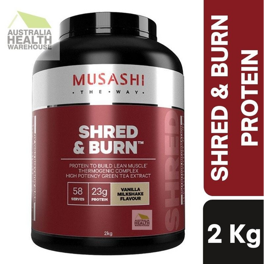 [Expiry: 05/2026] Musashi Shred & Burn Vanilla Milkshake Flavour 2kg