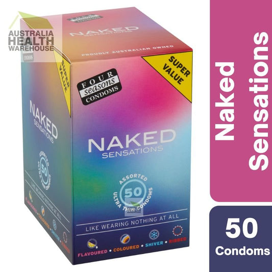 [Expiry: 12/2025] Four Seasons Condoms Naked Sensations 50 Pack