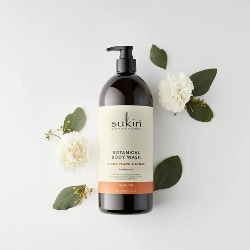 Sukin Botanical Body Wash Ylang Ylang & Cedar Pump 1 Litre