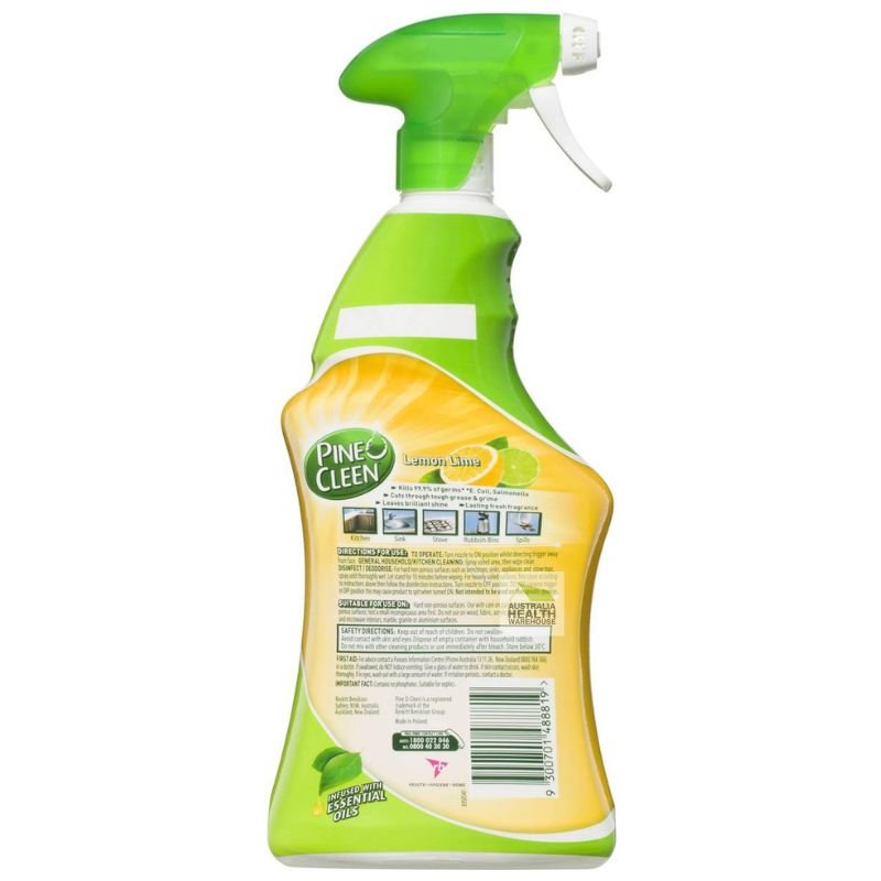 [CLEARANCE Expiry: 01/2025] Pine O Cleen Hospital Grade Disinfectant Multipurpose Trigger Spray Lemon Lime 750mL