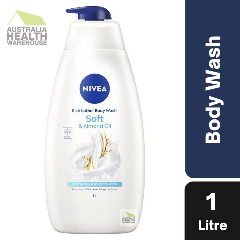 Nivea Rich Lather Soft & Almond Oil Body Wash 1 Litre