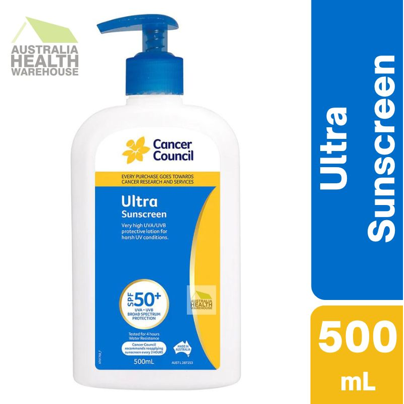 [Expiry: 11/2025] Cancer Council Ultra Pump Sunscreen SPF 50+ 500mL