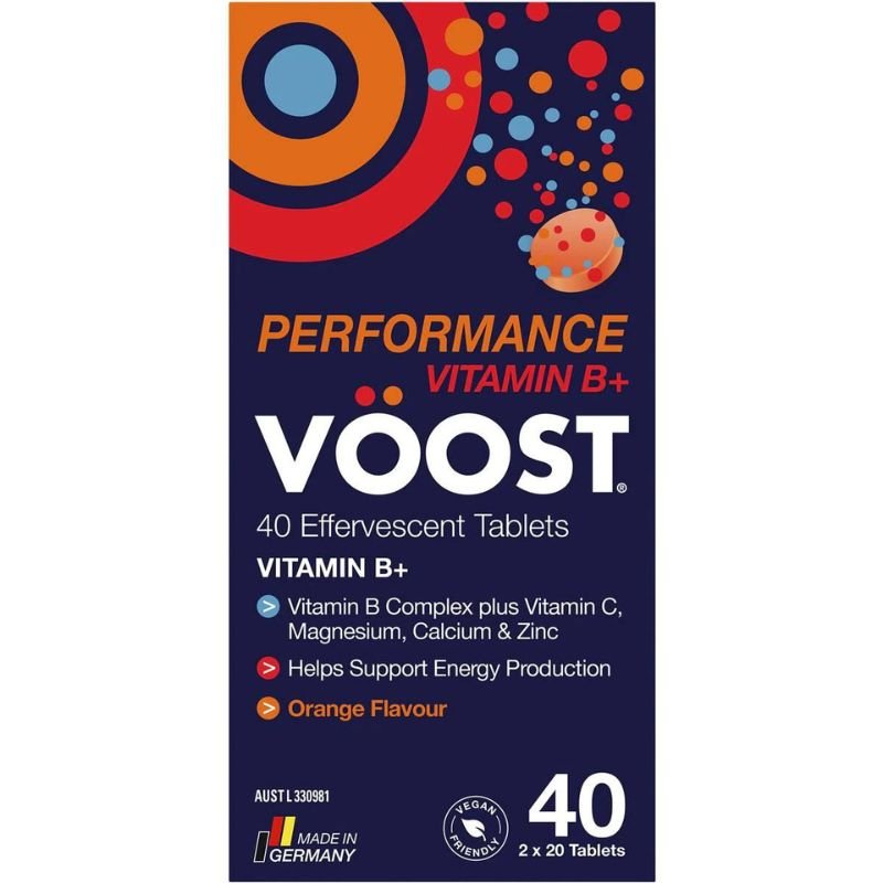 [Expiry: 02/2025] Voost Vitamin B+ Performance (Orange Flavour) Effervescent 40 Tablets