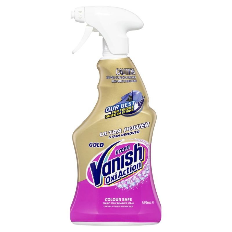 [Expiry: 04/2026] Vanish Preen Ultra Power Gold Oxi Action Fabric Stain Remover Spray 450mL