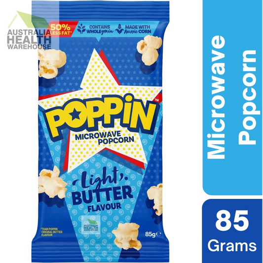 [Expiry: 13/05/2025] Poppin Microwave Popcorn Light Butter Flavour 85g