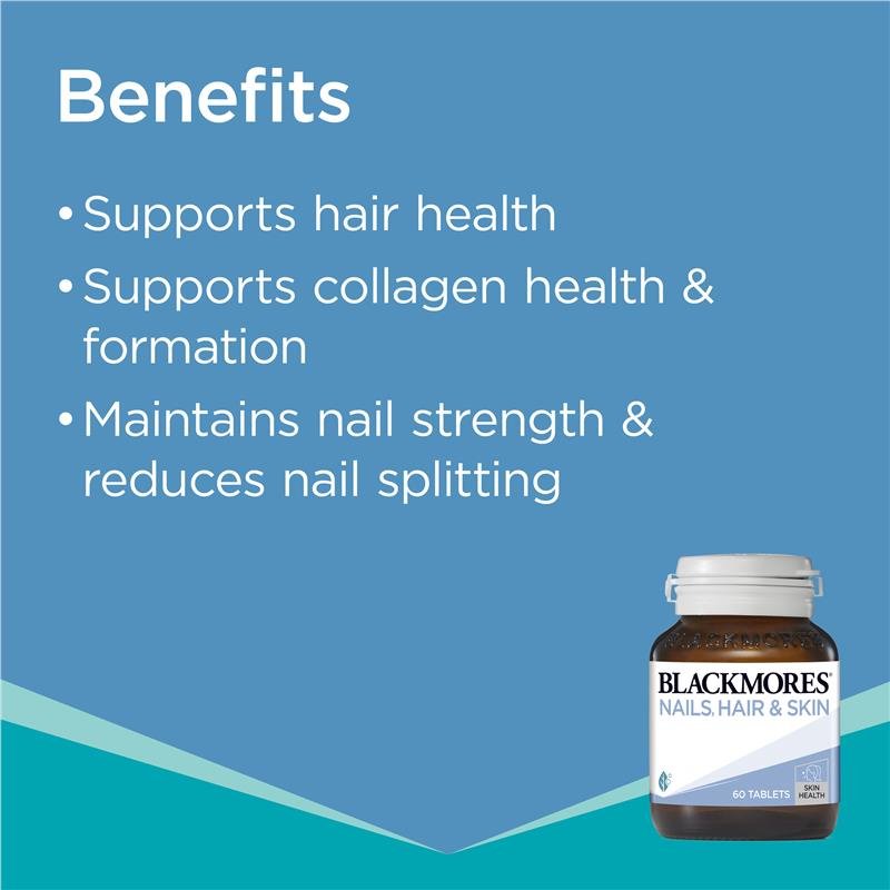 [CLEARANCE Expiry: 11/2024] Blackmores Nails Hair & Skin 120 Tablets