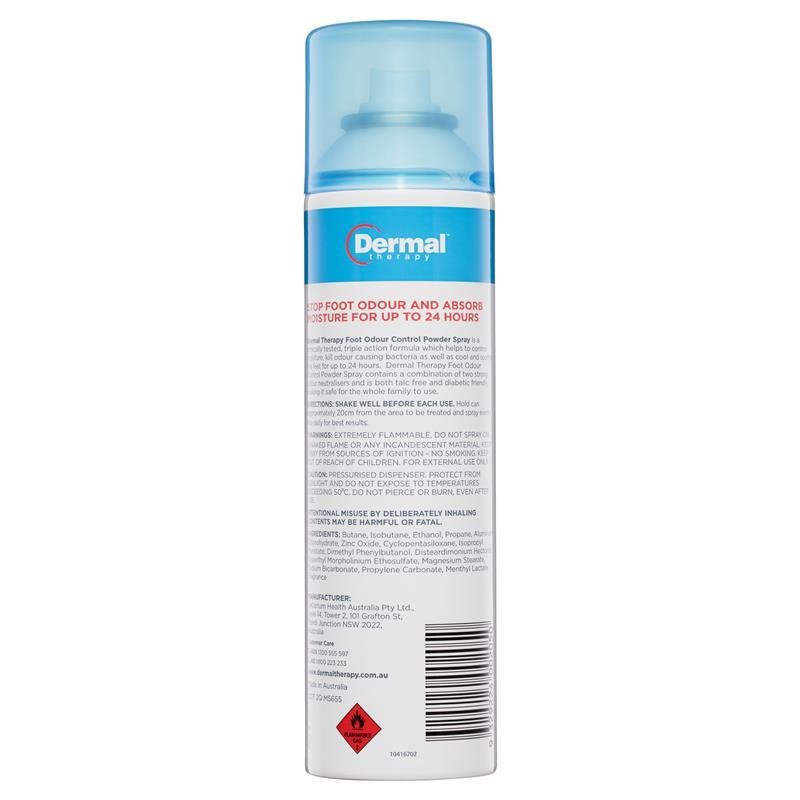 Dermal Therapy Foot Odour Control Powder Spray 210mL