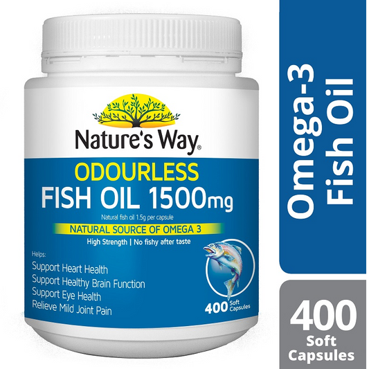 [Expiry: 05/2026] Nature's Way Fish Oil Odourless 1500mg 400 Capsules