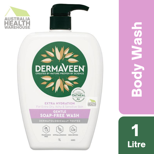 [Expiry: 09/2026] DermaVeen Extra Hydration Gentle Soap-Free Wash 1 Litre