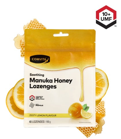 [Expiry: 05/2027] Comvita Manuka Honey Lozenges with Propolis Zesty Lemon Flavour 40 Lozenges