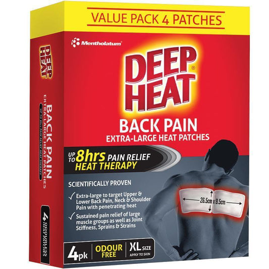 Deep Heat Back Pain Extra Large Patches 4 Pack