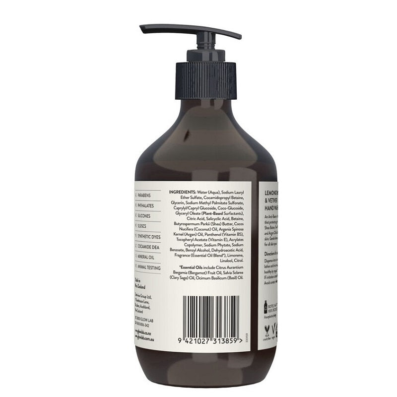 [Expiry: 02/2026] Glow Lab Lemongrass & Vetiver Hand Wash Anti-Bacterial 300mL