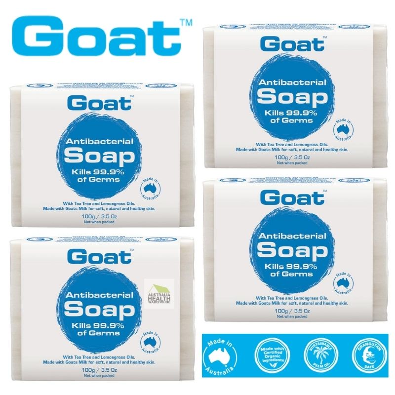 Goat Soap Antibacterial Bar 100g (4 x 100g Soap Bars)