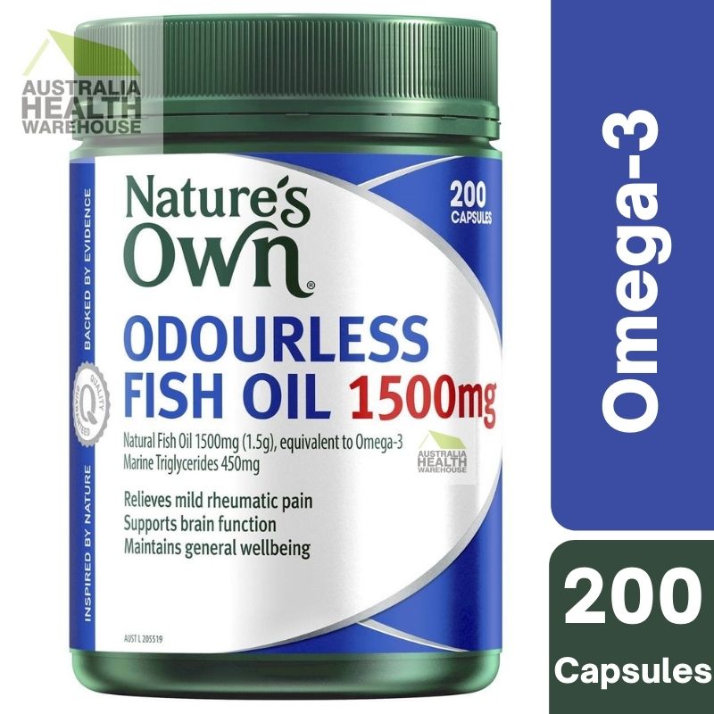 [Expiry: 05/2026] Nature's Own Odourless Fish Oil 1500mg 200 Capsules