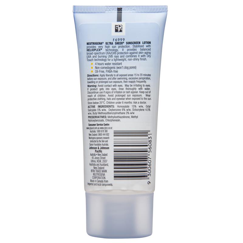 Neutrogena Ultra Sheer Dry-Touch Sunscreen Lotion SPF50+ 85mL June 2025